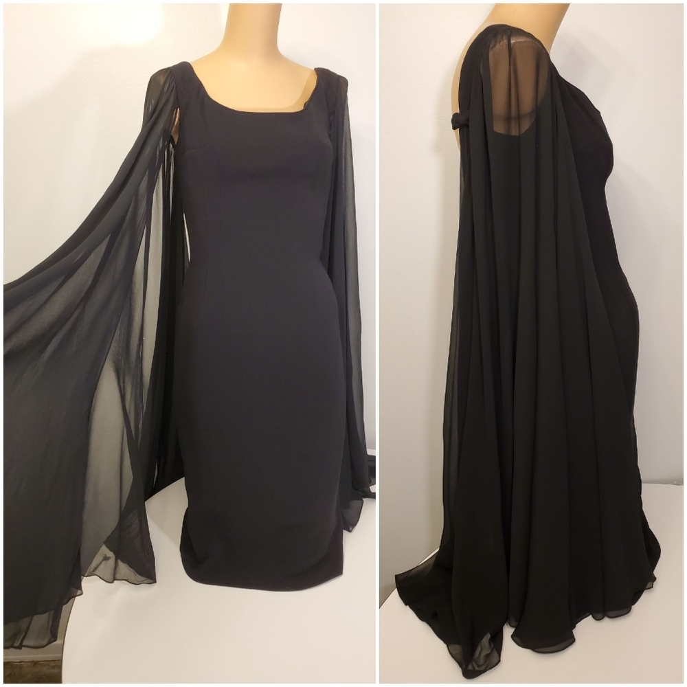 ✨️Host Pick✨️ VINTAGE 1950's Mr. Blackwell Black Cocktail Dress - Picture 4 of 8